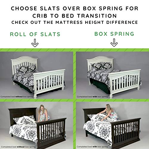 Full-Size Conversion Kit Bed Rails for Evolur Cribs - Solid Wood Crib Convertible Kit to Kids Bed - Transitional Style Rails & Easy-to-Install Child Essentials for Safety (Sugar Cane)