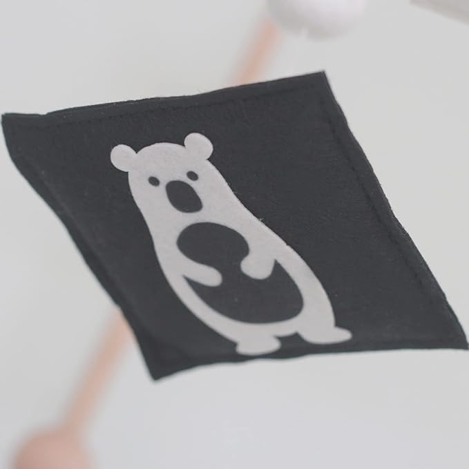 Montessori Mobile, Black and White Mobile for Baby, Woodland Baby Crib Mobile for Boys Girls, Neutral Nursery Mobile High Contrast Mobile for Pack N Play, Nursery Decor Woodland