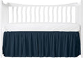Crib Bed Skirt Dust Ruffle with Split Corners, 100% Cotton, Navy Blue Nursery Crib Skirt for Baby Boys or Girls, 28x52, 14" Drop, Toddler Bed Skirt, Baby Bedding, Crib Sheet Skirt, Soft & Breathable