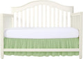 Crib Bed Skirt 28” x 52” with 14” Drop – Split Corners Dust Ruffle, Microfiber - Breathable, Durable, Elastic Adjustable Fit, Soft Nursery Bedding for Baby Boys & Girls, Sage Solid