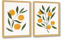 Abstract Lemon Orange Canvas Painting Watercolour Citrus Fruit Poster Boho Kitchen Wall Art Botanical Picture Home Room Decor Framed(12x16Inch Framed)