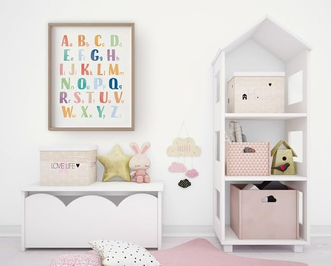 OZCONO Rainbow Alphabet Poster for Kids, Educational ABC Wall Chart for Classroom Decor, Montessori, Nursery Toddler Learning (Unframed) (16x24)
