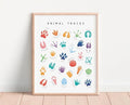 OZCONO Animal Tracks Learning Poster, Vibrant Wildlife Chart Kids, Preschool Wall Decor Art, Homeschool Education Guide (Unframed) (16x24)