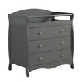 Karl home Changing Table Dresser Baby Diaper Changing Station Infant Nursing Table with 3 Drawers, Safety Rail & Strap for Bedroom, Nursery, Gray