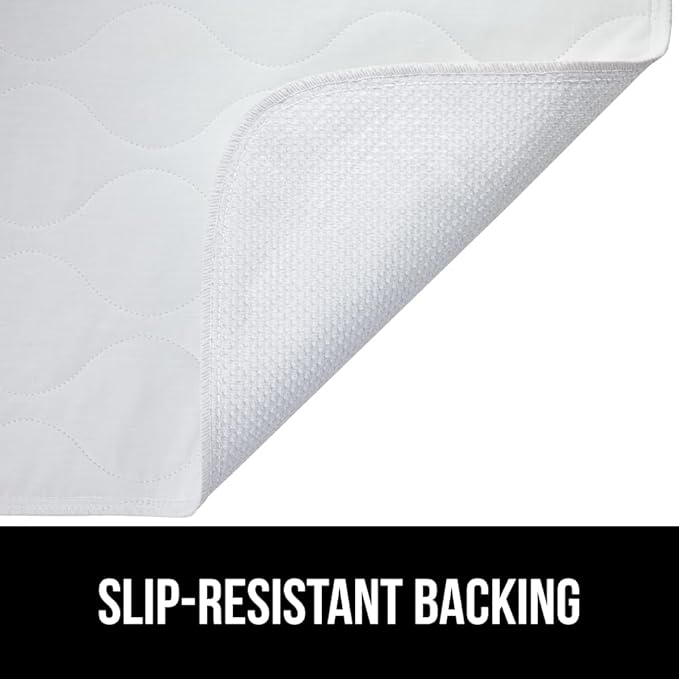 GORILLA GRIP Washable Underpads, 36x32 4 Pack Waterproof Reusable Heavy Absorbency Incontinence Bed Pads, Leak Proof Toddler Mattress Pad, Slip Resistant for Bedwetting, Adults and Kids, White