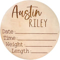 Personalized Newborn Announcement Sign for Hospital - Single Sided - Wooden Birth Announcement Sign - Baby Name Announcement Sign Customized Gender Neutral (Single Sided Name and Blank Stats)