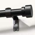 Modern Black Curtain Rods for Windows 66 to 120 Inches Adjustable Length Heavy Duty 1" Diameter Window Curtain Rod with Decorative Finials for Outdoor Farmhouse Bedroom Kitchen Living Room