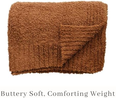 SARANONI Bamboni Baby Blanket | Luxury Plush Super Soft Blanket | Breathable Comfy Blankets for Kids and Teens | Caramel - 40" x 60"