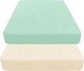 Quilted Crib Mattress Protector (2-Pack), Waterproof Toddler Mattress Pad Cover, Fits Standard Baby Crib Mattress 52x28''