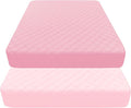 Quilted Crib Mattress Protector (2-Pack), Waterproof Toddler Mattress Pad Cover, Fits Standard Baby Crib Mattress 52x28''