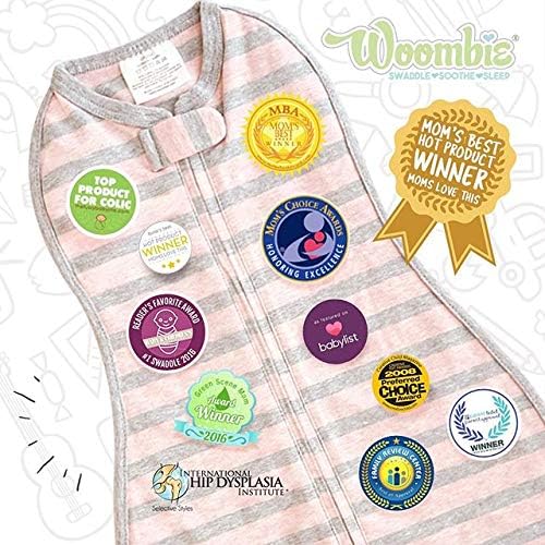 Woombie The Original Baby Swaddle Blanket, Swan, 5-13 lbs