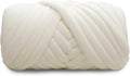 Velvet Chunky Yarn Bulky Giant Arm Knitting Yarn, Super Soft Jumbo Tube Weight, Fluffy DIY Crochet Hand Making Washable for Blanket, Pet Bed, Rugs Pillow (2.2lb-Milk White)
