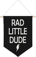 QODUNG Rad Little Dude Canvas Banner,Neutral Cool Canvas Hanging Pennant Wall Flag Decor for Teen room Playroom Kids room
