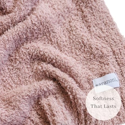 SARANONI Bamboni Luxury Baby Blanket | Cozy & Soft Plush Receiving Blankets | Perfect for Girls & Infant Baby Boy Blankets | Pink - 30” x 40"