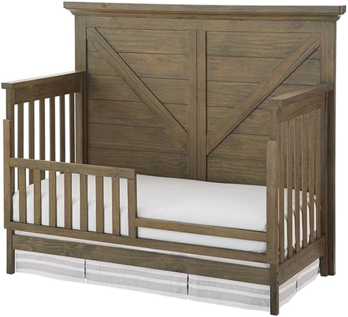 Pemberly Row Traditional 4 in 1 Convertible Crib Harvest Brown