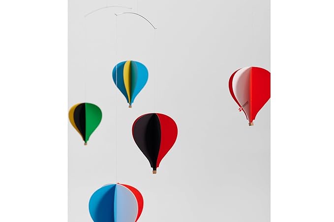 Flensted Mobiles 5 Balloon Hanging Nursery Mobile - 26 Inches - Premium-Grade Cardstock