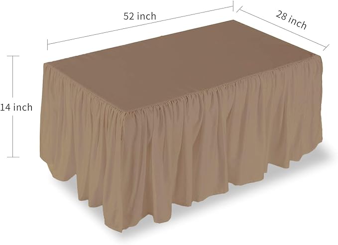 Luxury Crib Bed Skirt 28" x 52" with 14 Inch Drop Soft & Breathable Dust Ruffle Fits Standard Crib and Toddler Bed Nursery Microfiber Fabric Ruffle Bed Skirt for Baby Boys or Girls Taupe Solid