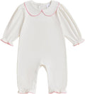 Merqwadd Baby Coming Home Outfit Boy Girl Cotton Long Sleeve Romper Jumpsuit Plain One-Piece Clothes
