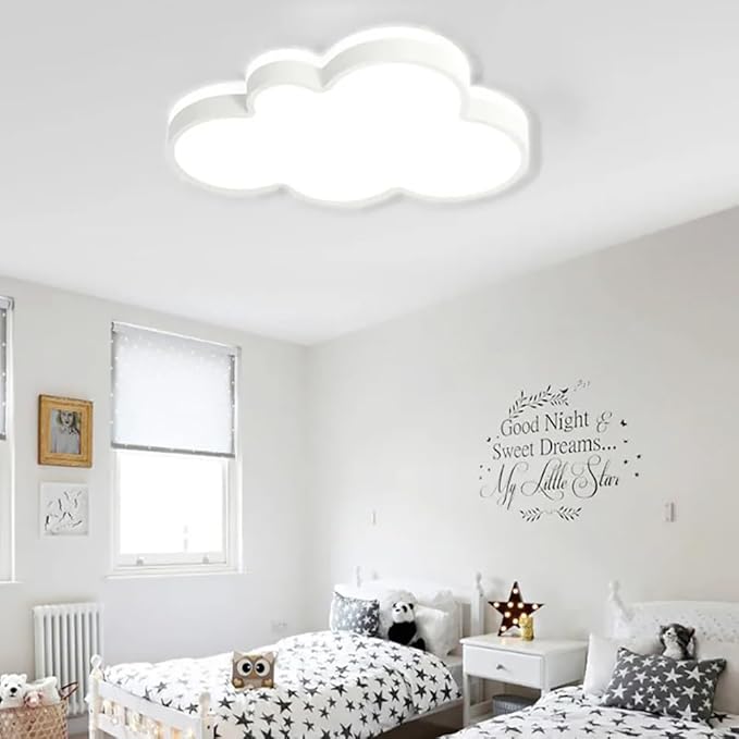 Cloud Shape LED Ceiling Light Fixture,19 Inch Modern Recessed Ceiling Lights,Dimmable Light,White 22W Close to Ceiling Lighting Flush Mount Living Room Bedroom,3000K-6000K