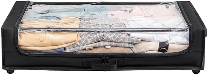 Pemberly Row Set of 2 Under-Bed Rolling Storage Container with Transparent Cover