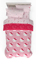 Sanrio Hello Kitty Holiday & Christmas Bedding Soft Comforter and Sheet Set with Sham, 5 Piece Twin Size, (Officially Licensed Product) by Franco