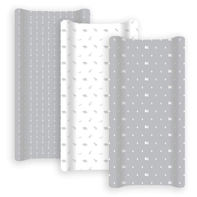 GROW WILD Changing Pad Cover 3 Pack | Soft & Stretchy Jersey Cotton | Baby Changing Table Pad Cover | Diaper Changing Pad Covers for Girls and Boys (Forest & Woodland)