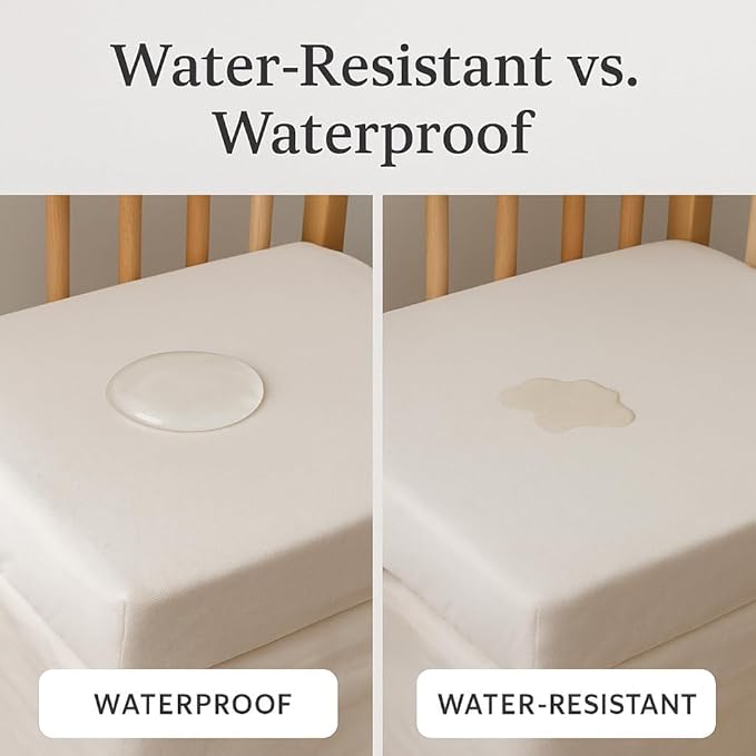 Organic Crib Mattress Protector - Flat Sheet Water Resistant Liner Pad, Breathable, Skin Friendly, Chemical-Free Pure Cotton [GOTS-Certified] for Mini Crib (38"x24") - Pack of 1
