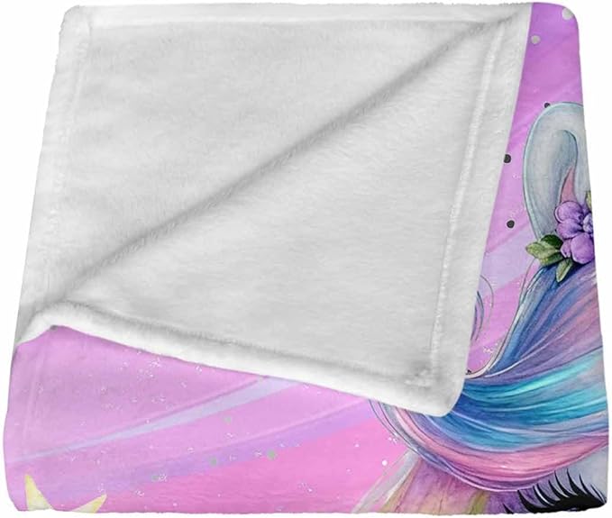 Custom Unicorn Blanket for Girls, Personalized Baby Blanket with Name for Kids Teens, Cute Blanket for Daughter Granddaughter,Gift for Unicorn Lovers, Cozy Flannel Throw Blankets for Bed Room Decor
