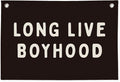 Long Live Boyhood Banner, Boy Nursery Decor, Canvas Banner Wall Hanging Banner Flag Decor for Nursery Playroom Toddler Room, Boys Kids Room Decor (Black)