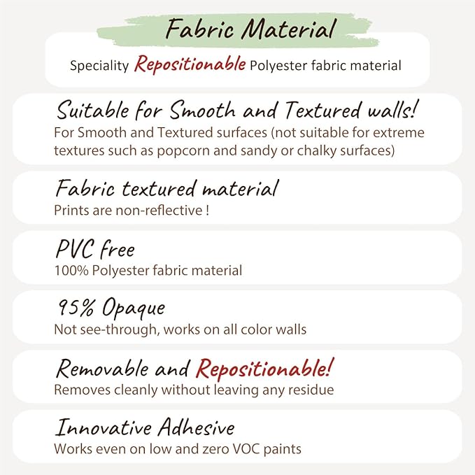 Boho Nursery Wall Decals - Dreamy Watercolor Panda Sleeping on Cloud | Multi-Piece Set with Clouds, Moon & Stars | Removable Fabric Wall Art for Kids Room