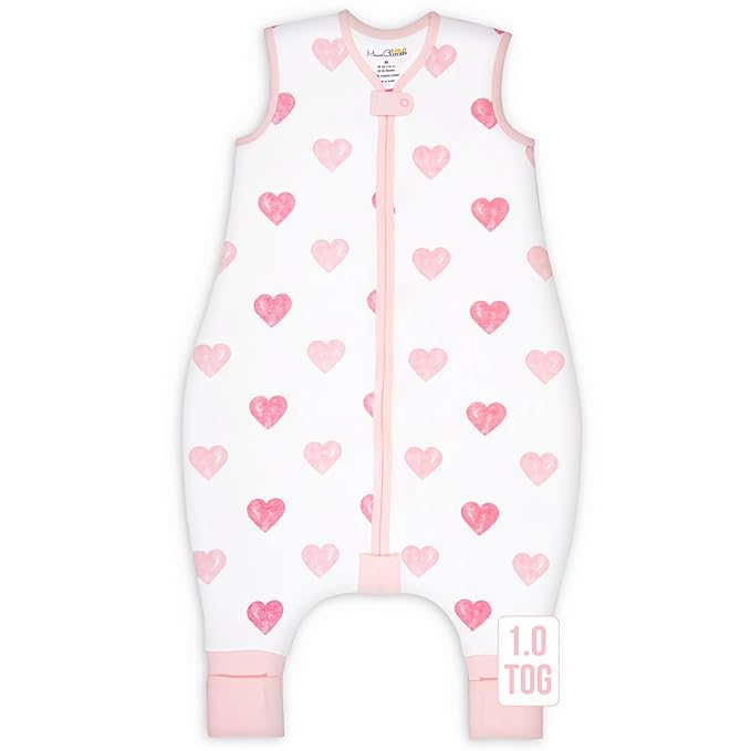 Mama Cheetah Toddler Sleep Sack with Feet 4T-5T, 1.0 TOG Organic Cotton Baby Wearable Blankets with Legs, Baby Sleeping Bag for Walkers, Early Walker X-Large