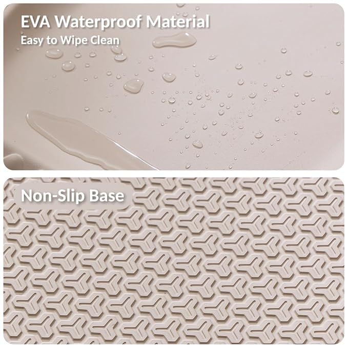Luxury Little Portable EVA Baby Changing Pad Waterproof Changing Pad for Diaper Changes,Dressing,Baby Massage & Moisturizer Application,Soft & Non-Slip,Adjustable Safety Belt,Penguin Design,Beige