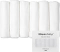 GLLQUEN BABY Receiving Blanket Boy Cotton Muslin Swaddle Blankets Girl Newborn Squares Breathable & Soft Thin Baby Blankets Cloths Double Absorbent Infant Swaddling Wrap - 6 Pack (White)