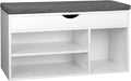 WelFurGeer Shoe Bench with Storage, White Shoe Storage Bench, Entryway Bench with Storage, Entryway Shoe Storage Bench White + Gray