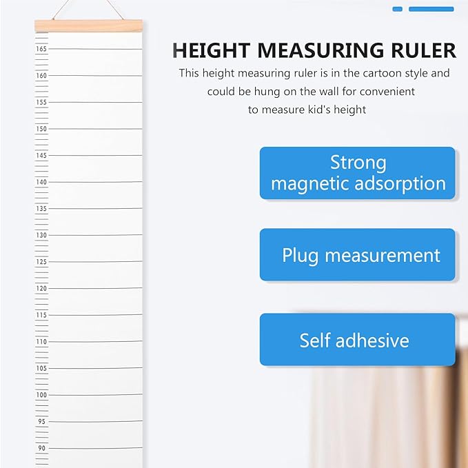 Removable Hanging Height Ruler Growth Chart for Wall Decor Oversize Measurement Chart for Tracking Development and Growth Recording