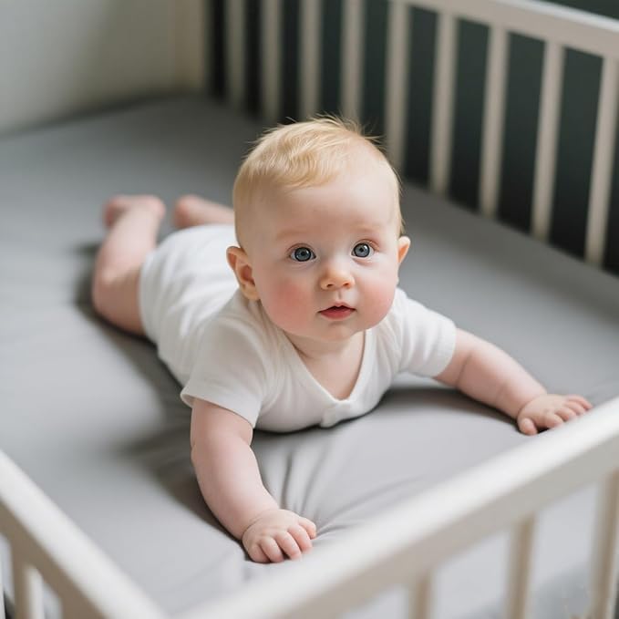 American Baby Company 2 Pack Fitted Crib Sheets 28" x 52", 100% Polyester Ultra Soft Microfiber, Gray/Green, for Boys and Girls, Fits Crib and Toddler Bed Mattresses