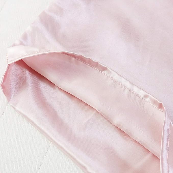 Silky Satin Toddler Pillowcases Set of 2, Super Soft Travel Pillow Covers, Small Kids Pillow Cases with Envelope Closure, 13"x 18", Pink
