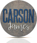 Personalized Wooden Name Sign - Custom Baby Name Signs for Nursery & Kids Room Decor - Baby Announcement Sign - Name Wall Art - Wooden Letters for Wall - Custom Round Nursery Name Sign (Design 9)