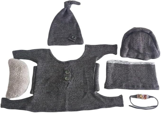 Baby Photography Props Hat Wrap Newborn Photo Props Photoshoots Accessories Infant Photo Stretchy Knit Wrap Blanket Accessories