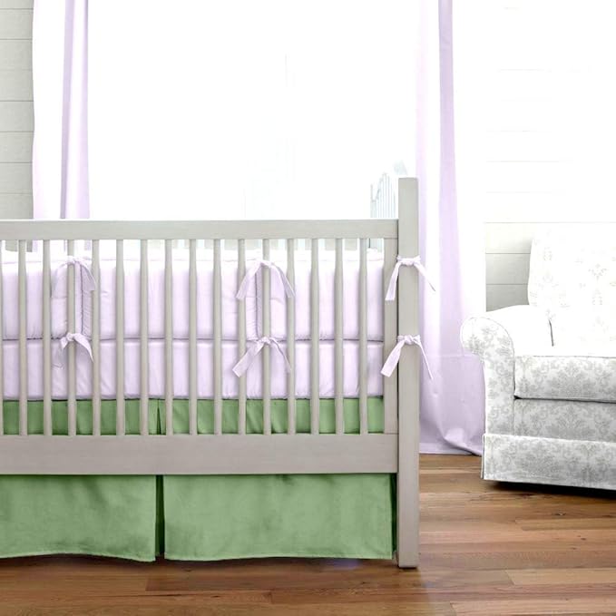 Cottington Lane Crib Bed Skirt Pleated Crib Skirt Dust Ruffle, 100% Natural Cotton, Nursery Crib Toddler Bedding Skirts for Baby Boys or Girls, 14" Soft Crib Dust Ruffle Drop Crib Skirt-Taupe