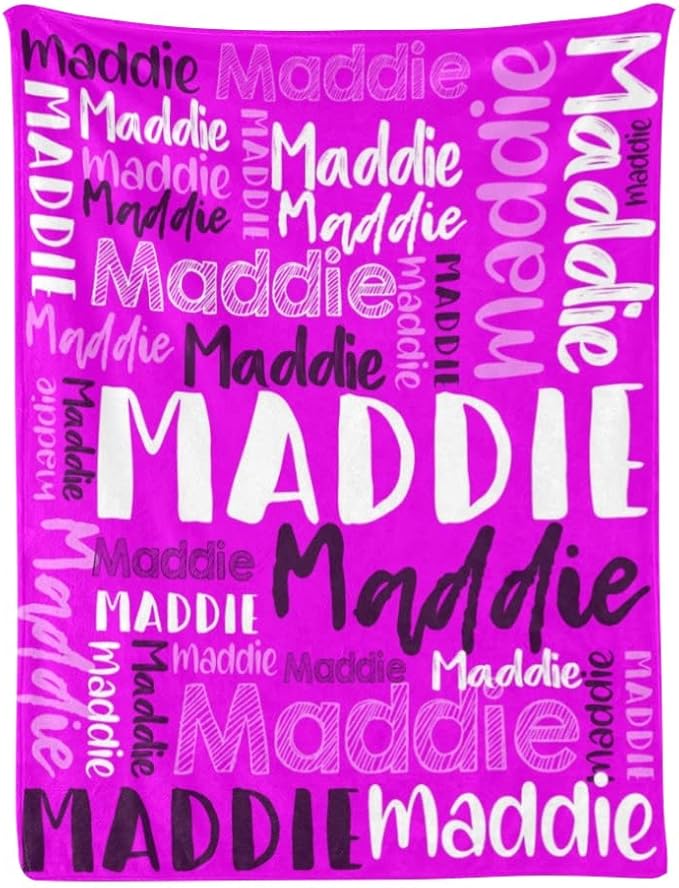 Dr.TOUGH Personalized Blankets with Name Customized Baby Blankets for Girls Boys Adults Monogrammed Blankets and Throws Christmas Birthday Mothers Fathers Valentines Day Gift (Magenta,50''×60'')