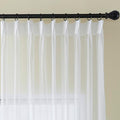 White Sheer Curtains 90 Inches Long 1 Panel, 50 Inch Width, Thin Textured Linen Look Sliding Glass Door Curtain, Rustic Elegant Window Treatments, Pinch Pleated Drapes for Living Room