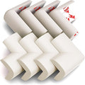 8-Pack Baby Proofing Corner Protectors, Furniture Corner and Edge Safety Bumpers, Soft Rubber Foam Cushion Covers, 3M Taped Corner Protector, Baby Child Proofing Pads, Table Protector, White