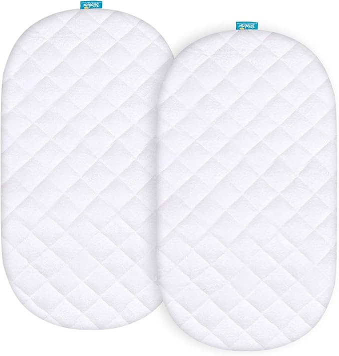 Bassinet Mattress Pad Cover Compatible with Dream On Me Karley (Plus Portable) Bassinet, Waterproof, 2 Pack, Ultra Soft Surface, Breathable and Easy Care