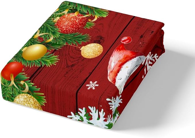 Christmas Duvet Cover Set Queen Size, Cute Snowman Tree Print Comforter Cover with 2 Pillowcases, New Year Theme Rustic Style Xmas Bedding Set 3pcs for Kids Boys Girls Bedroom Decor,No Comforter