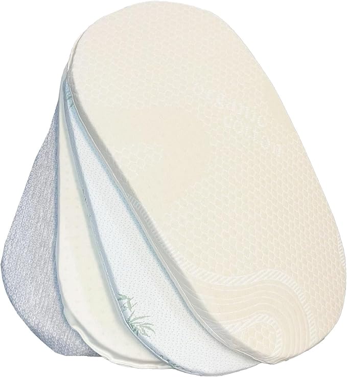 ORGANIC TEXTILES Organic Baby Mattress Topper with Tencel Cover - GOLS/GOTS Certified - Breathable, Hypoallergenic, 2" Bassinet (30"x15")