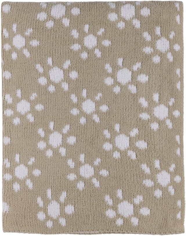 Living Textiles Chenille Knitted Blanket - Taupe Sun Flower