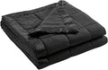 Madison Park Queen Size Blanket Ultra-Soft Microfiber Queen Size, Box Quilting with Satin Binding, All Season & Lightweight Queen Summer Blanket for Bed, Couch & Sofa, Full/Queen, Black