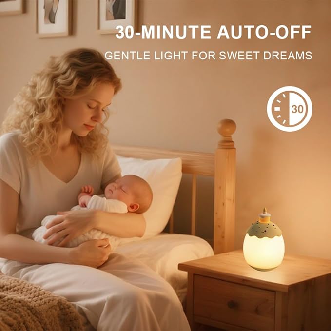 Silicone Baby Night Light,Egg Night Light for Baby Nursery,3-Level Dimming & 30-Min Timer Portable Nursery Night Lamp for Breastfeeding Kids Bedroom Toddler Girls Boys(Birthday Cake)
