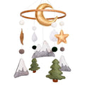Woodland Baby Crib Mobile, Mountain Mobile for Crib for Boys & Girls, Neutral Nursery Mobile, Baby Shower Gift, with Moon, Trees, Stars & Clouds